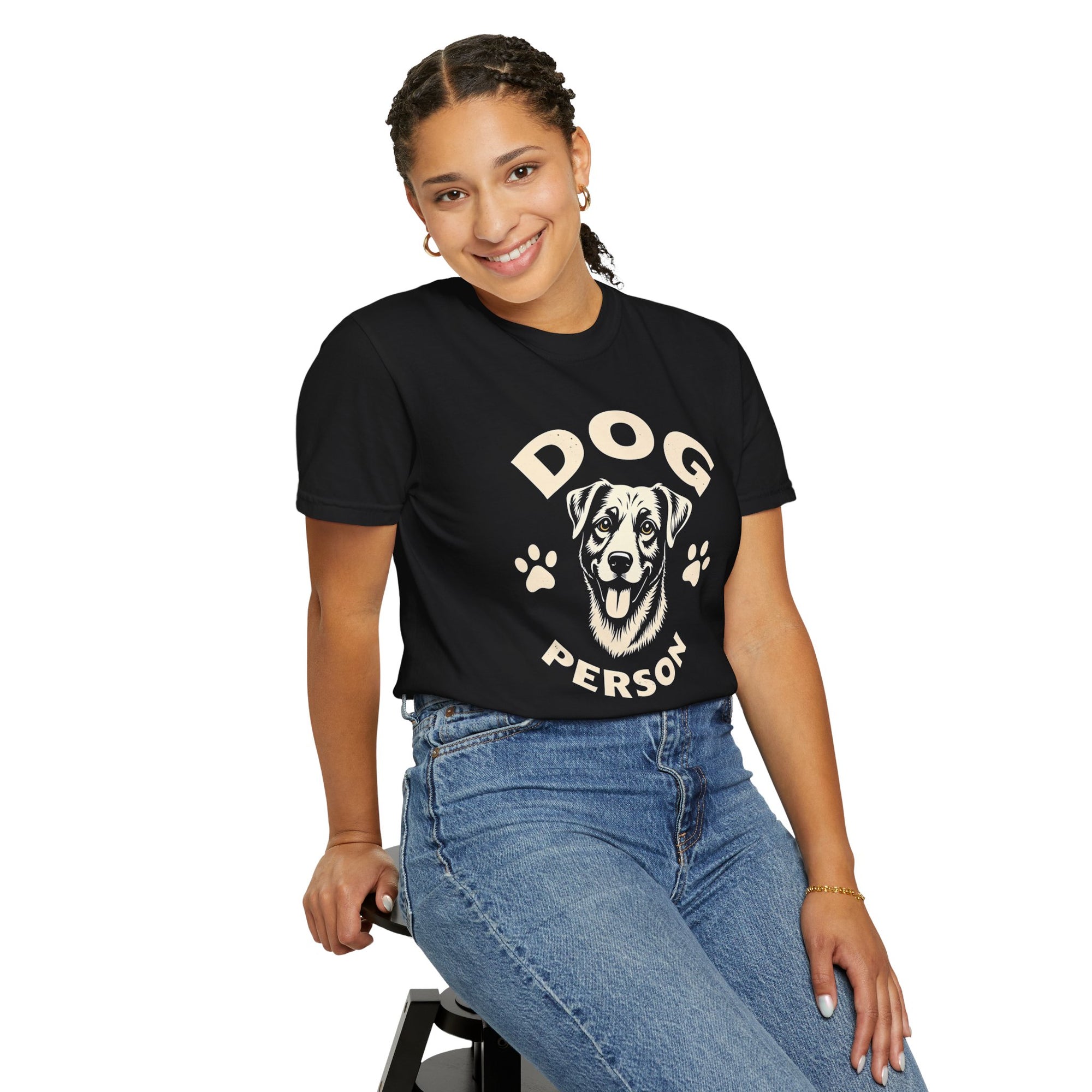 Dog Lover Garment-Dyed T-shirt with Vintage Retro Graphic