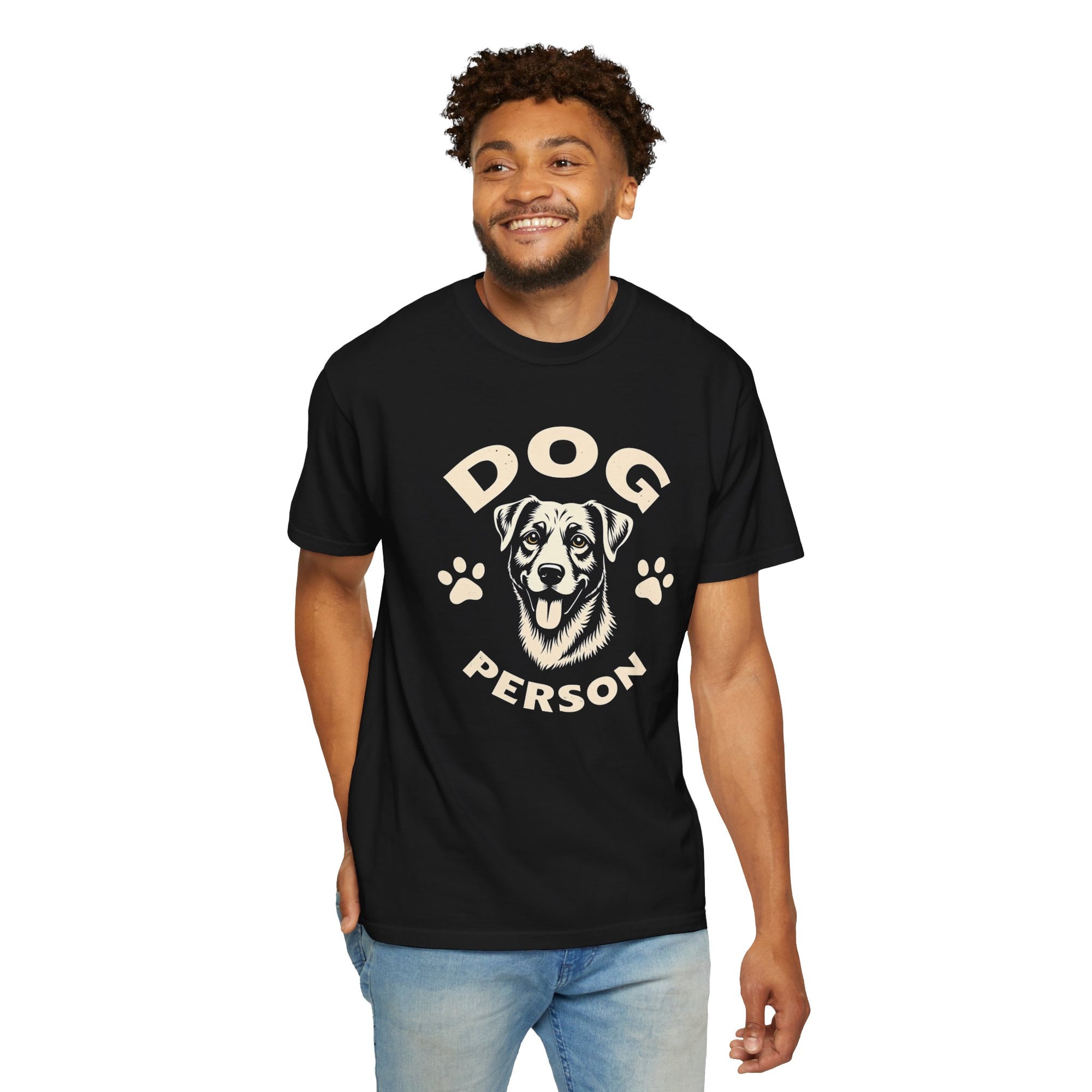 Dog Lover Garment-Dyed T-shirt with Vintage Retro Graphic
