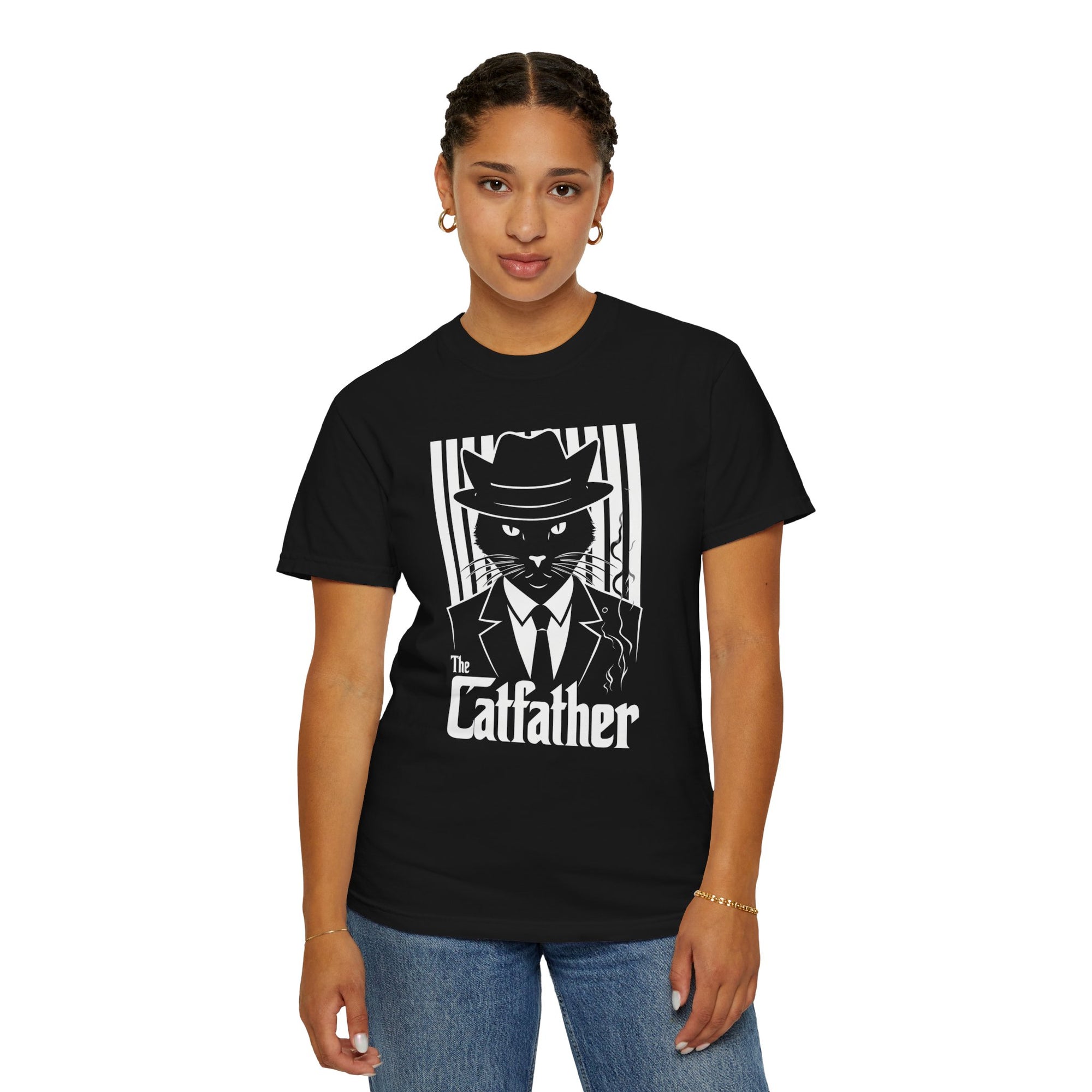 Graphic T-shirt - The Catfather Noir Mafia Feline Tee