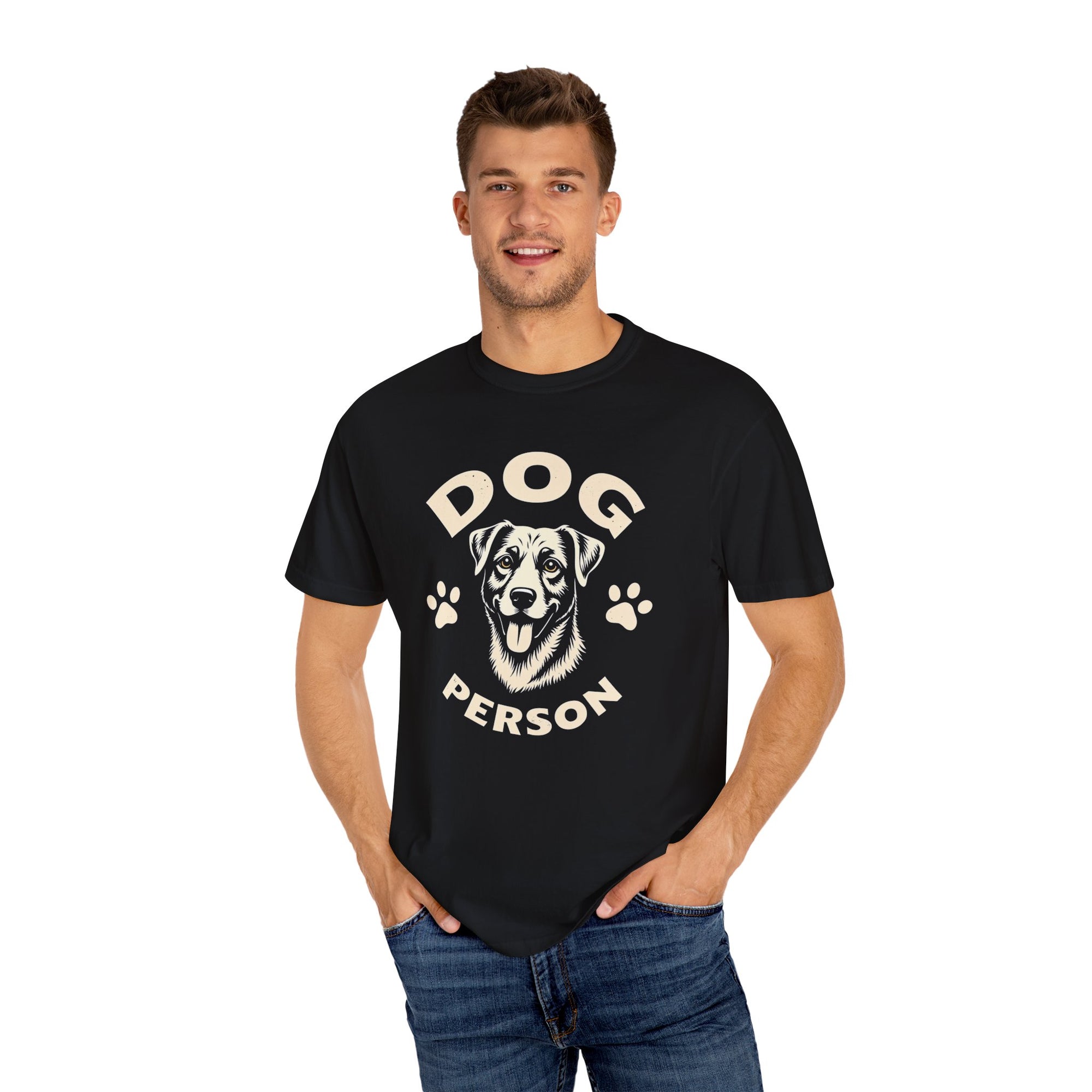Dog Lover Garment-Dyed T-shirt with Vintage Retro Graphic