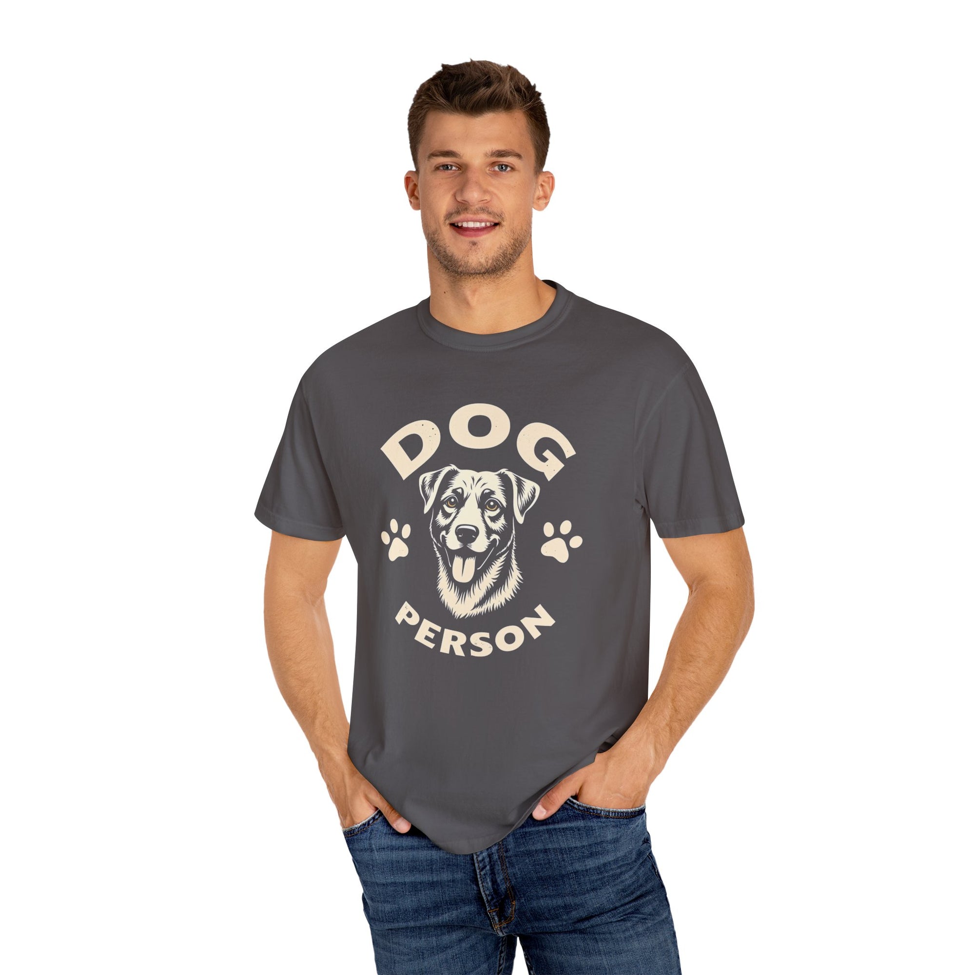 Dog Lover Garment-Dyed T-shirt with Vintage Retro Graphic