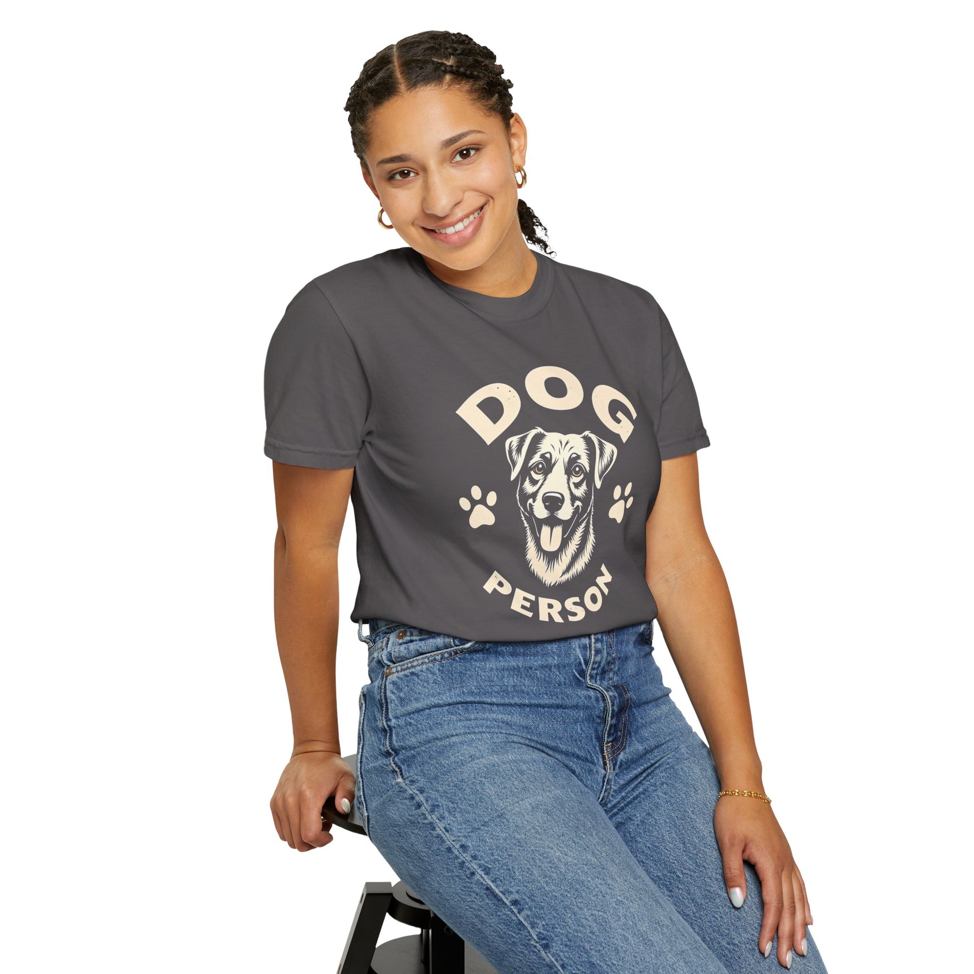 Dog Lover Garment-Dyed T-shirt with Vintage Retro Graphic