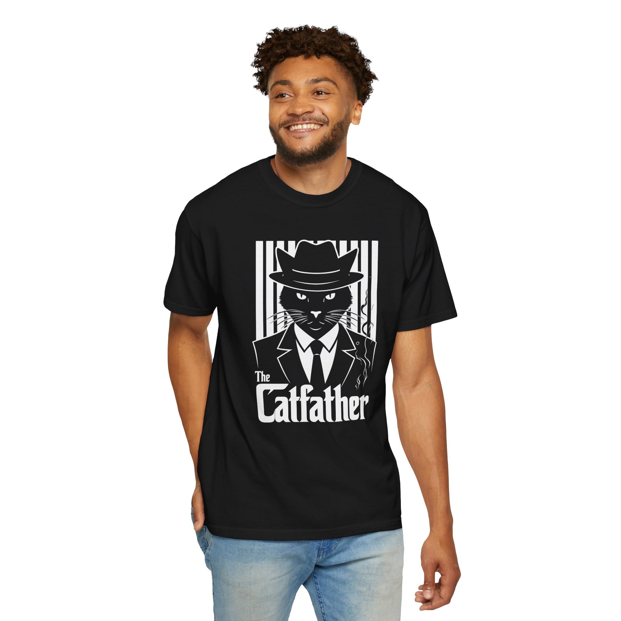 Graphic T-shirt - The Catfather Noir Mafia Feline Tee