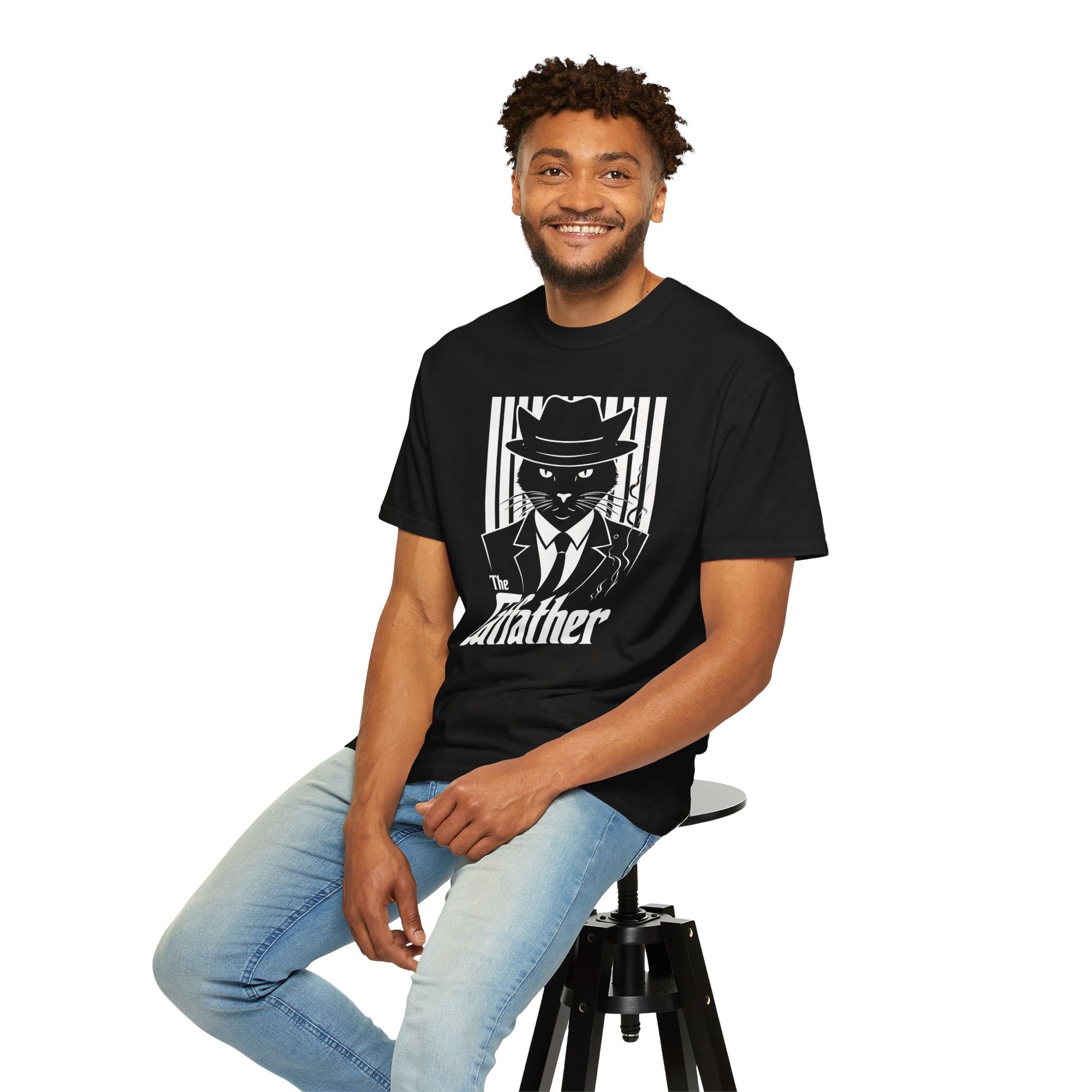 Graphic T-shirt - The Catfather Noir Mafia Feline Tee