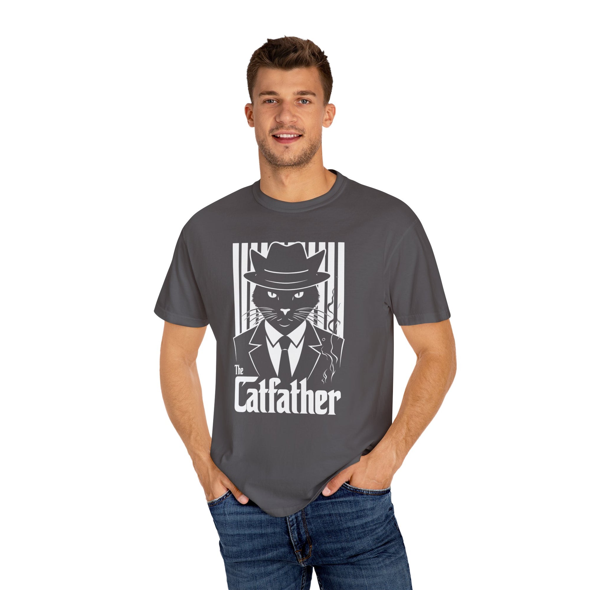 Graphic T-shirt - The Catfather Noir Mafia Feline Tee