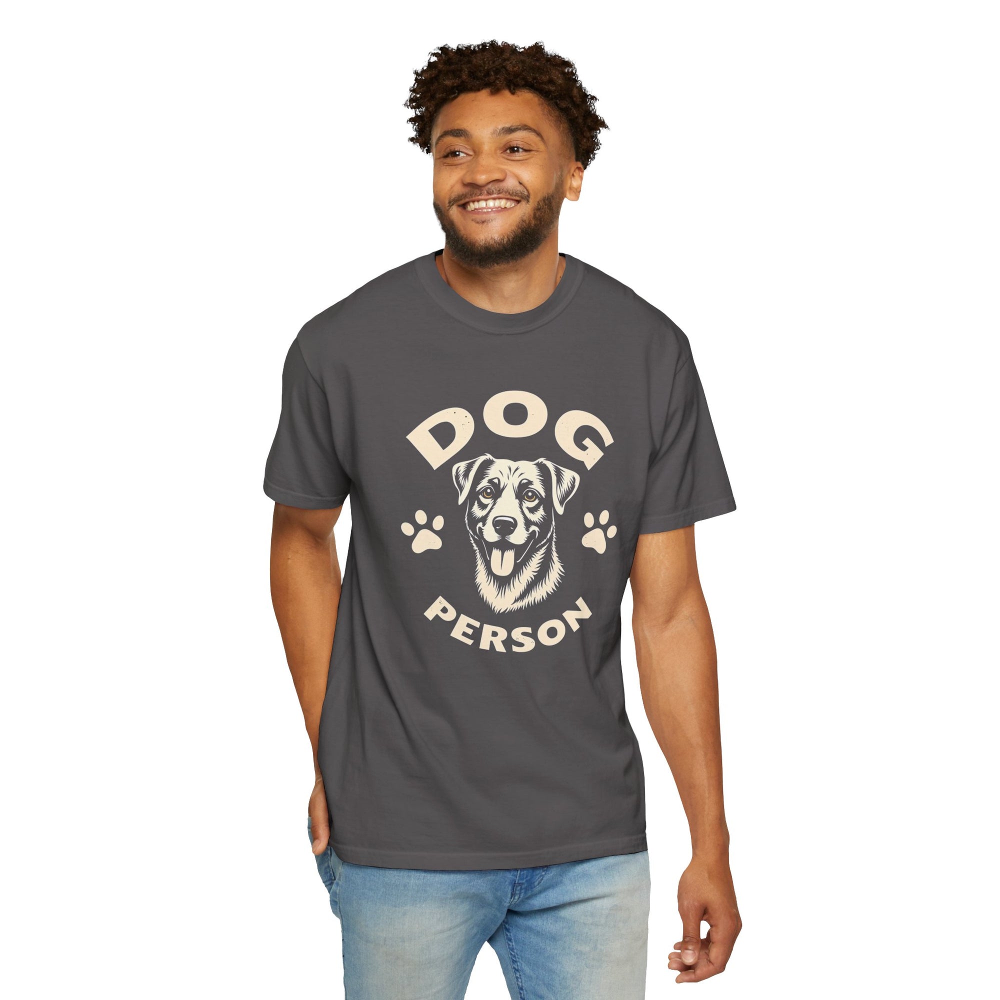 Dog Lover Garment-Dyed T-shirt with Vintage Retro Graphic