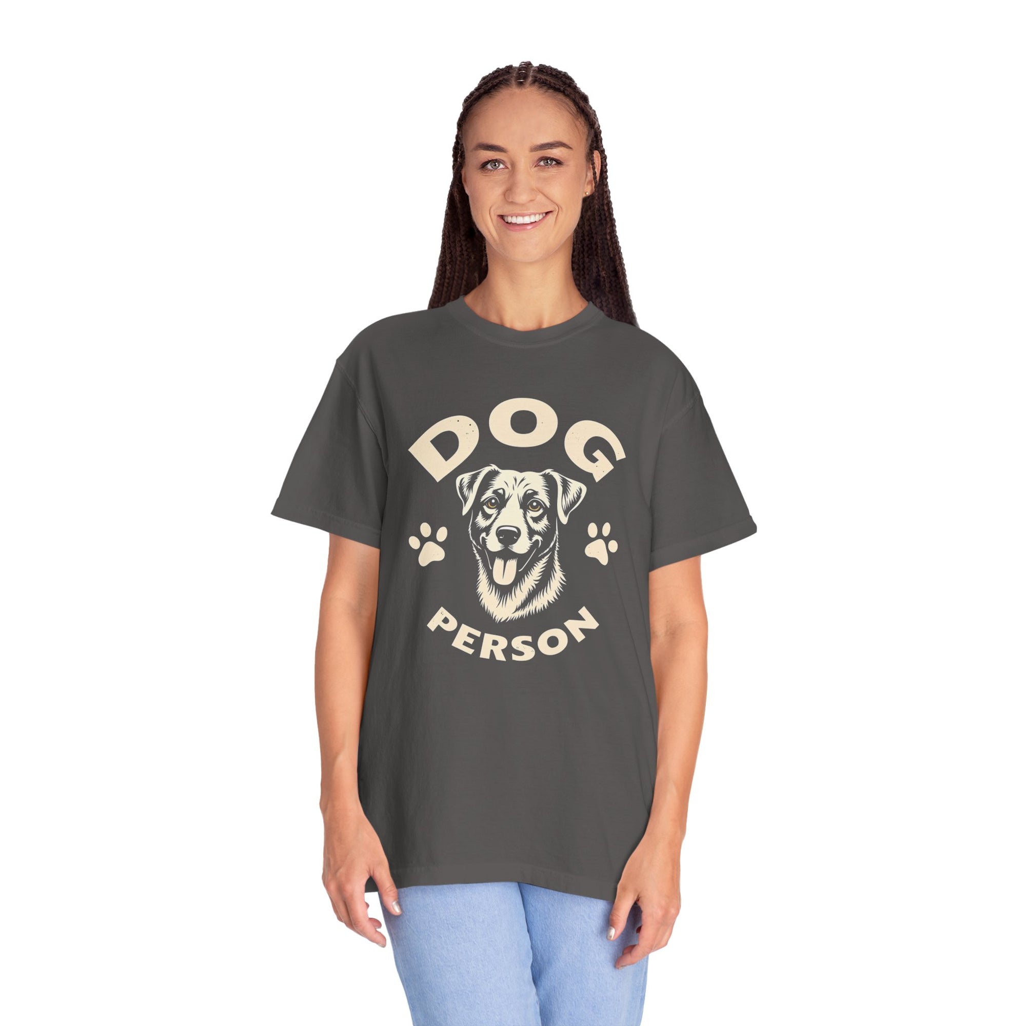 Dog Lover Garment-Dyed T-shirt with Vintage Retro Graphic